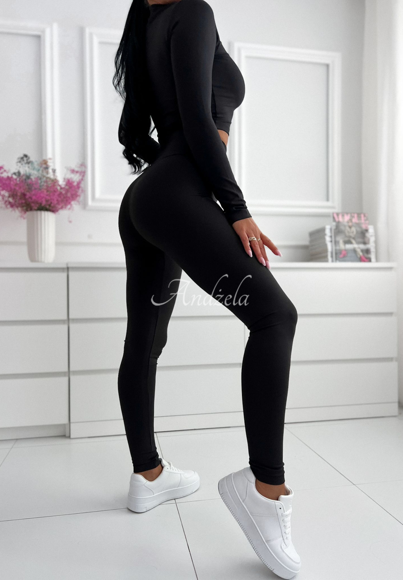 Set Bluse und Leggings Original Design Schwarz