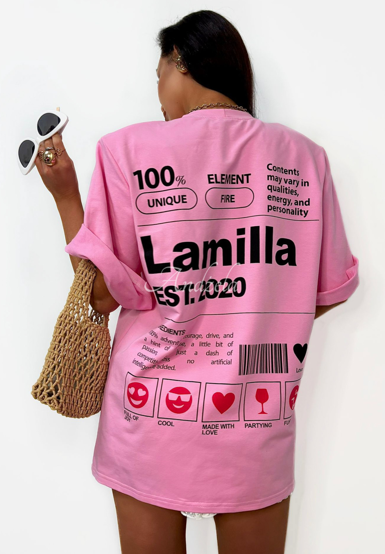 T-Shirt mit Aufdruck La Milla Est 2020 Rosa