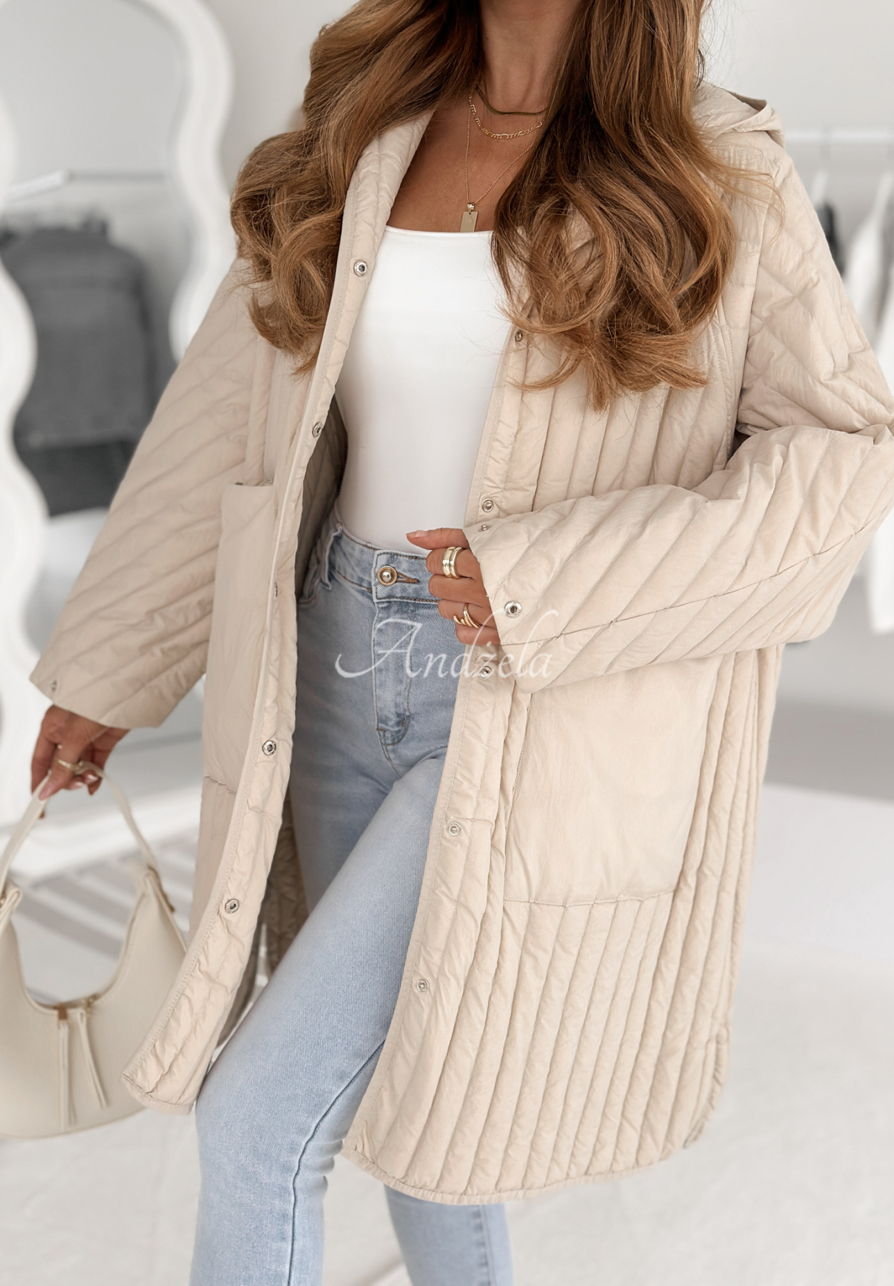 Daunenjacke mit Kapuze Every Way Beige