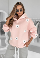 Dziecięcy Sweat Set Little Flowers szaro-Rosa