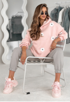 Dziecięcy Sweat Set Little Flowers szaro-Rosa