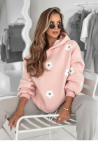 Dziecięcy Sweat Set Little Flowers szaro-Rosa