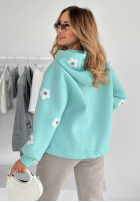 Dziecięcy Sweat Set Little Flowers szaro-Blau