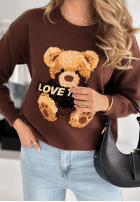 Pullover z misiem Love Teddy Schokoladenbraun