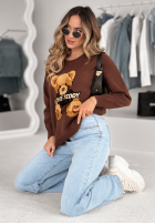 Pullover z misiem Love Teddy Schokoladenbraun