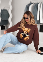 Pullover z misiem Love Teddy Schokoladenbraun