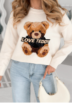 Pullover z misiem Love Teddy Ecru