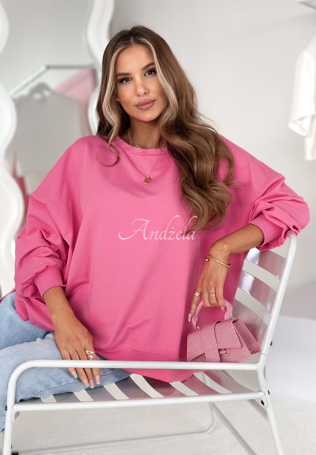 Not The Same oversize sweatshirt pink