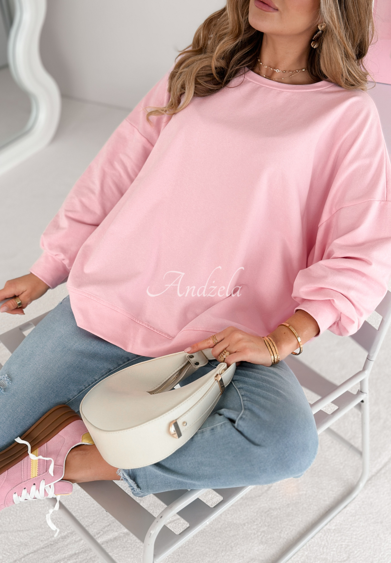 Not The Same oversize sweatshirt powder pink