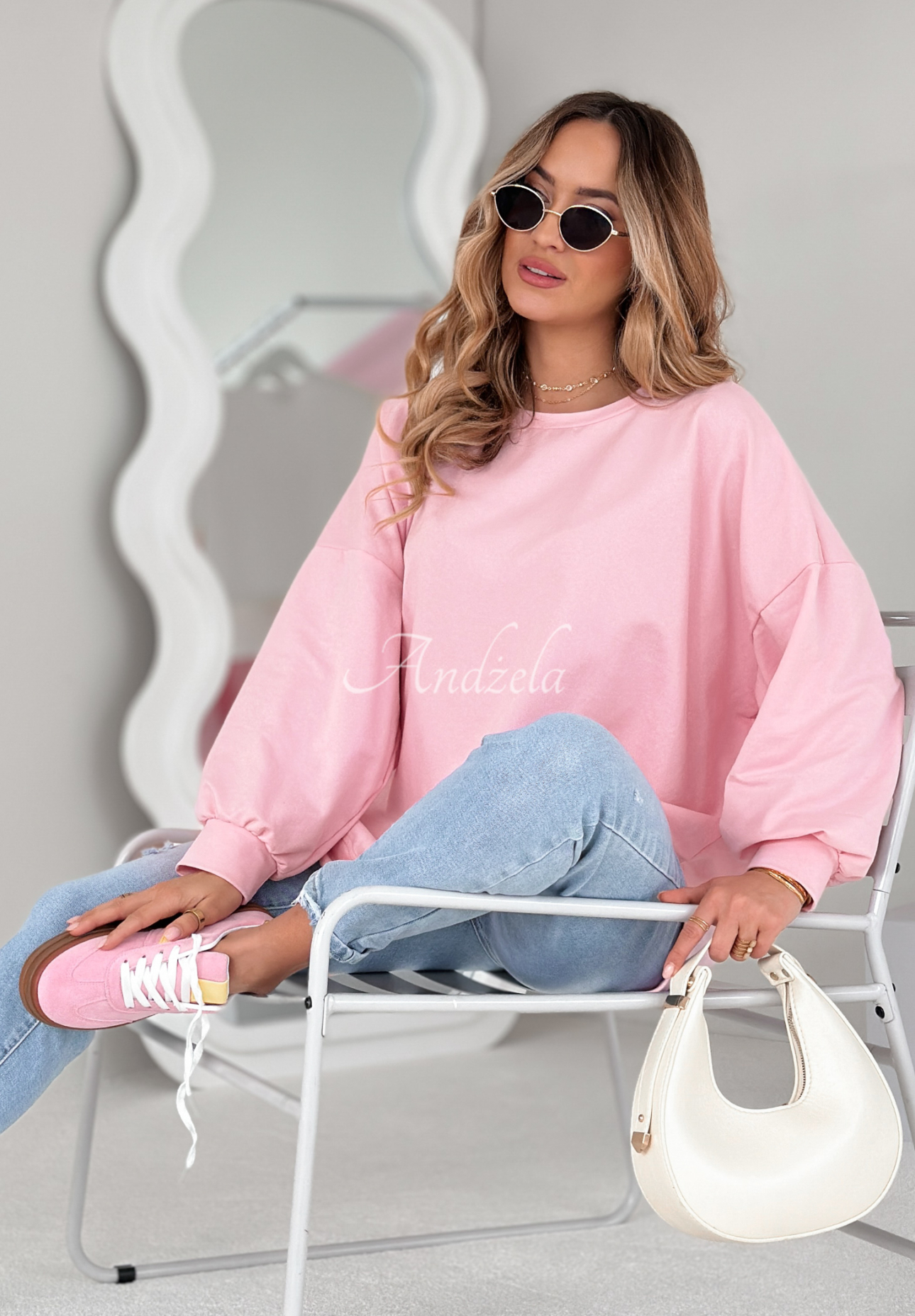 Not The Same oversize sweatshirt powder pink