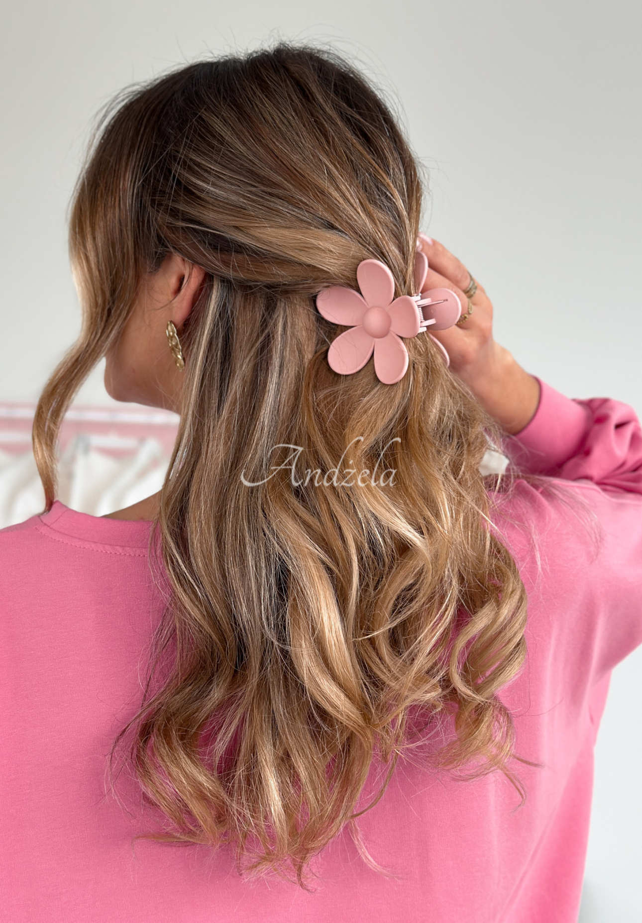 Haarspange in Klammerform Blume Girly Touch Puderrosa