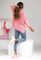 Pullover oversize z aplikacją Mice Style Rosa