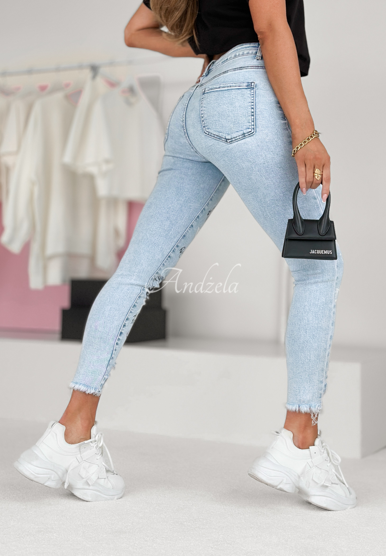 Bedruckte Jeans Come Alive Hellblau