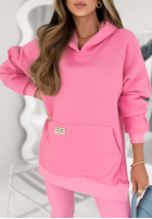 Sweatshirt z kieszenią i kapturem Siempre in pink