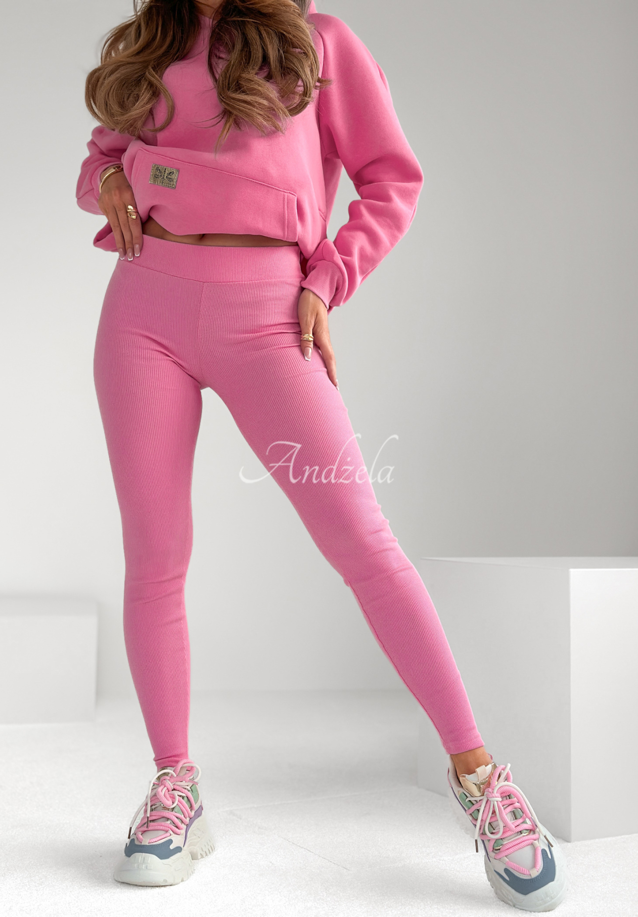 Siempre ribbed leggings pink