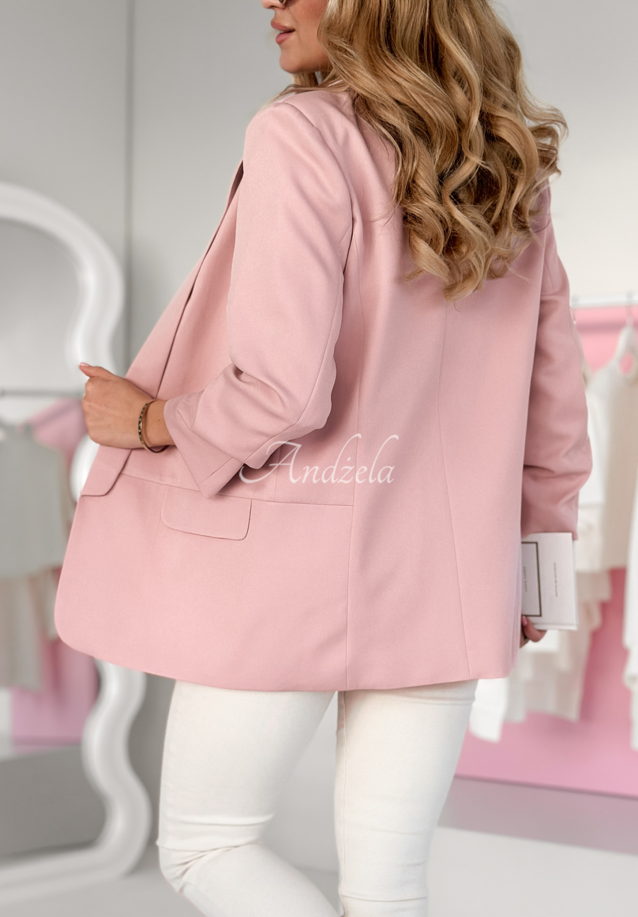 Klassischer Blazer Premium Dunkelpuderrosa