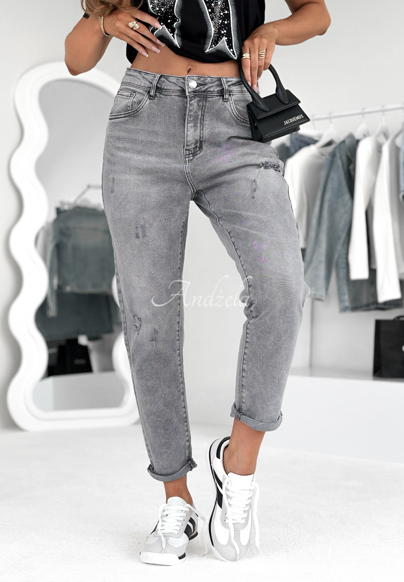 Jeans im Used-Look Two Choices Grau