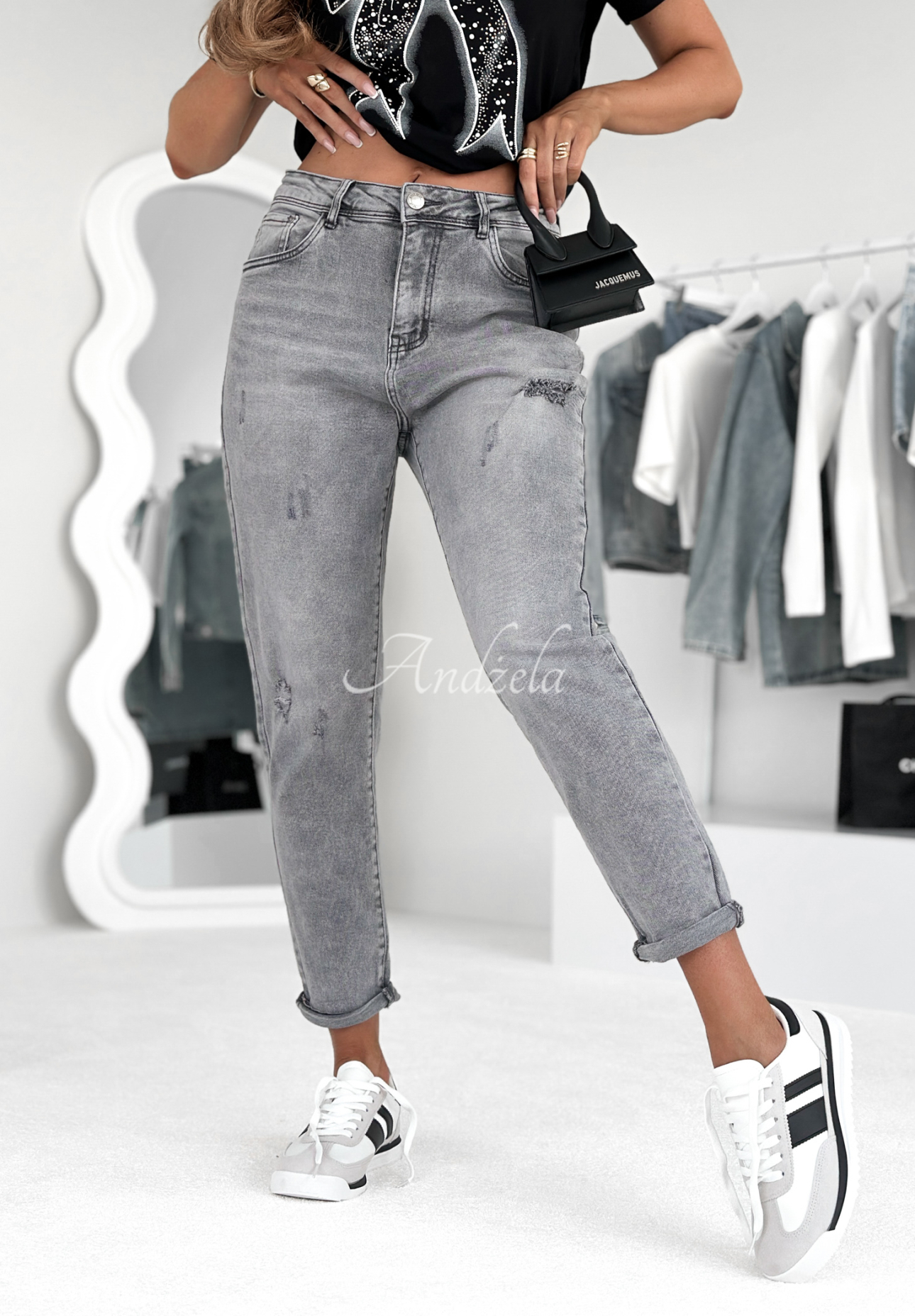 Jeans im Used-Look Two Choices Grau