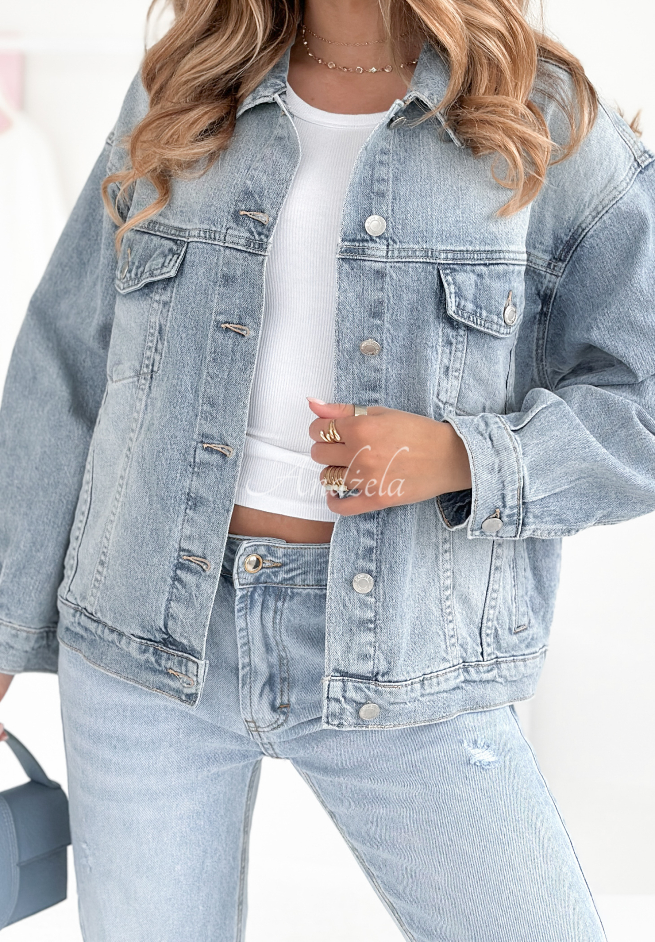 Denim-Jacke What We Want Hellblau