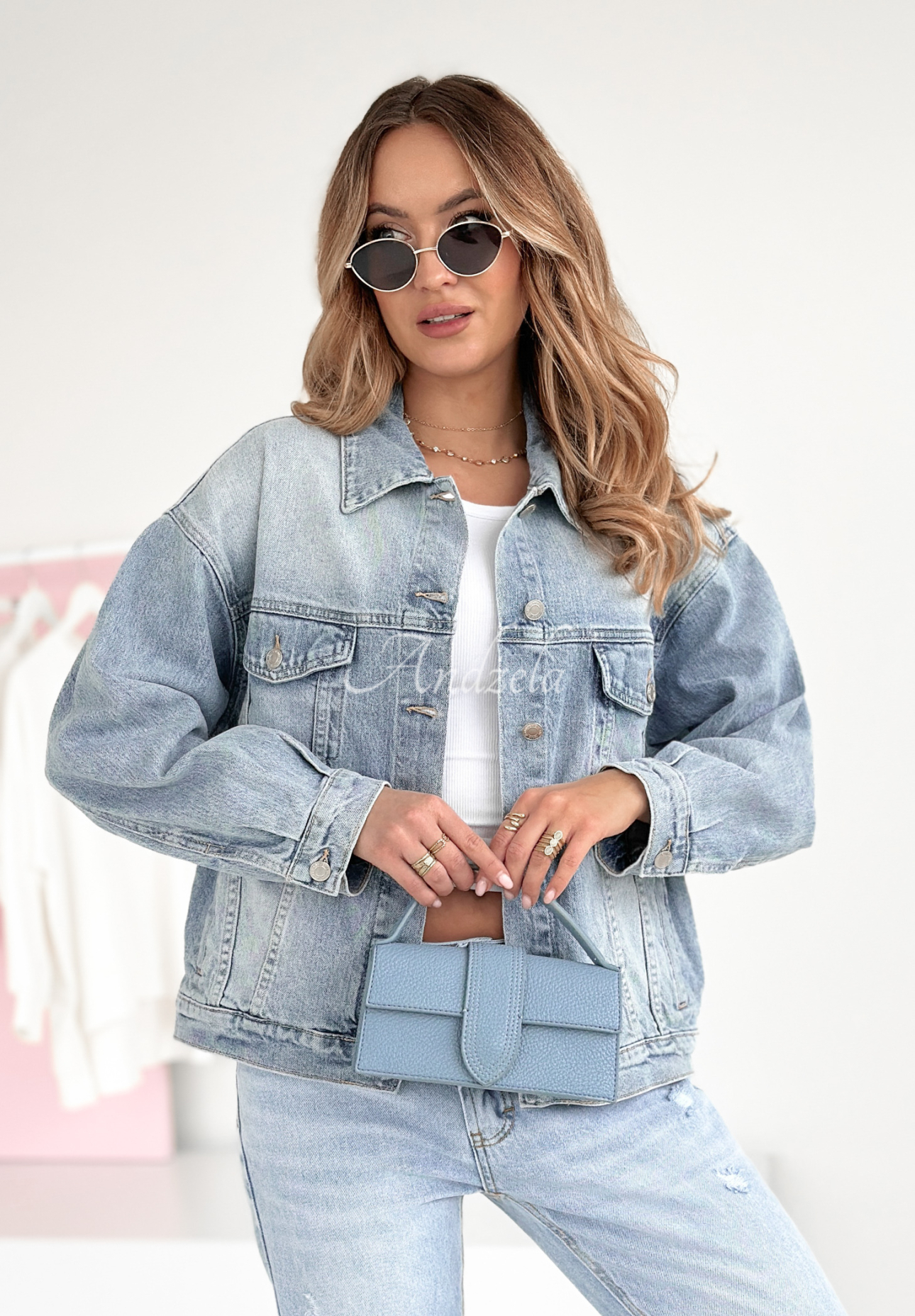 Denim-Jacke What We Want Hellblau