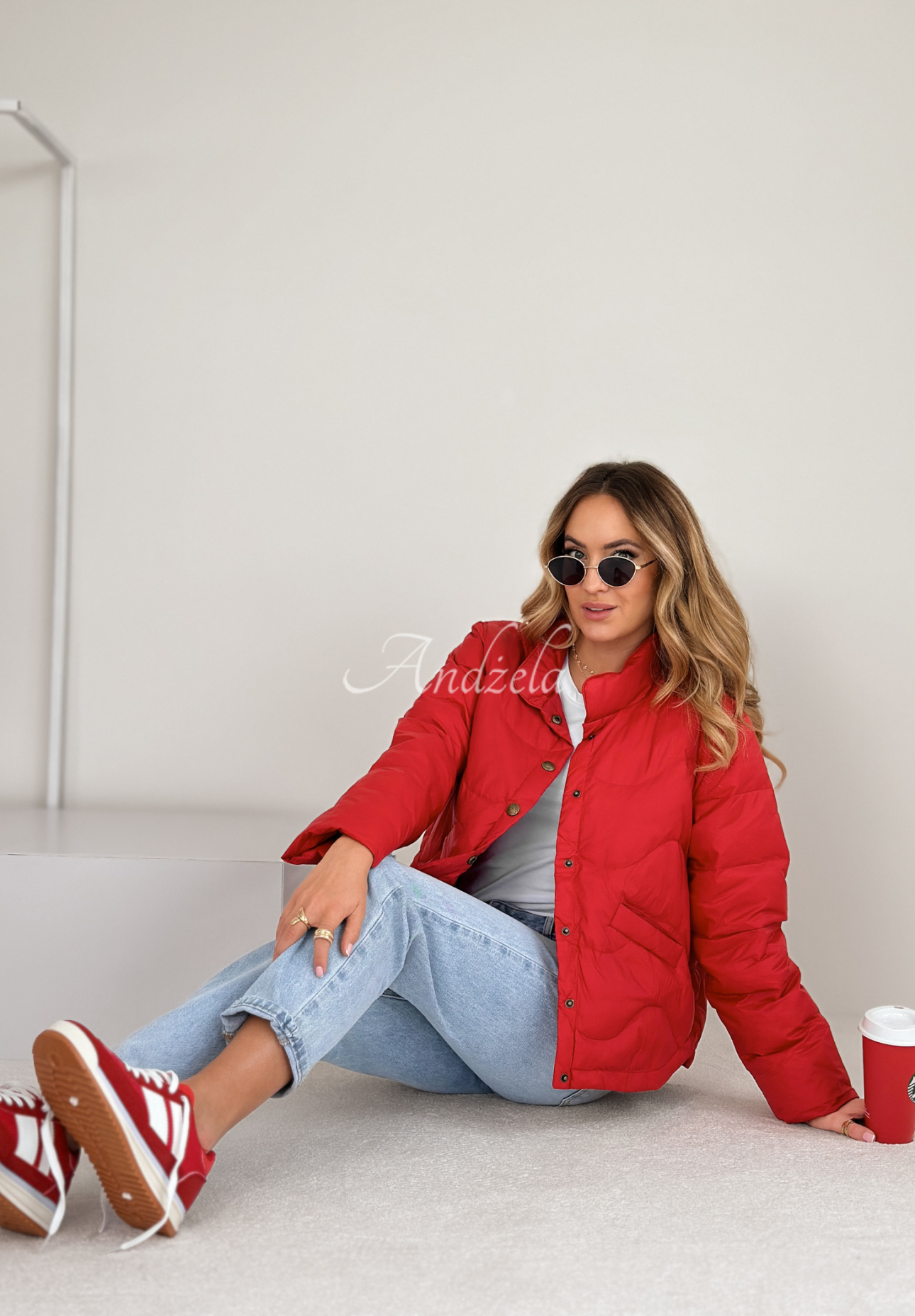 Last Thing short down jacket red