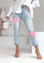 Hose Jeans z serduszkami Two Hearts For You Hellblau