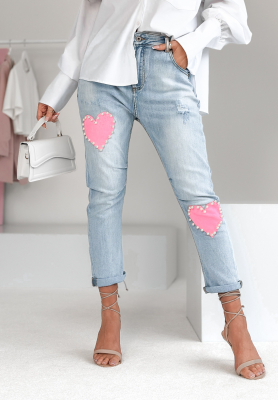 Jeans mit Herzen Two Hearts For You Hellblau