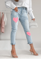 Hose Jeans z serduszkami Two Hearts For You Hellblau