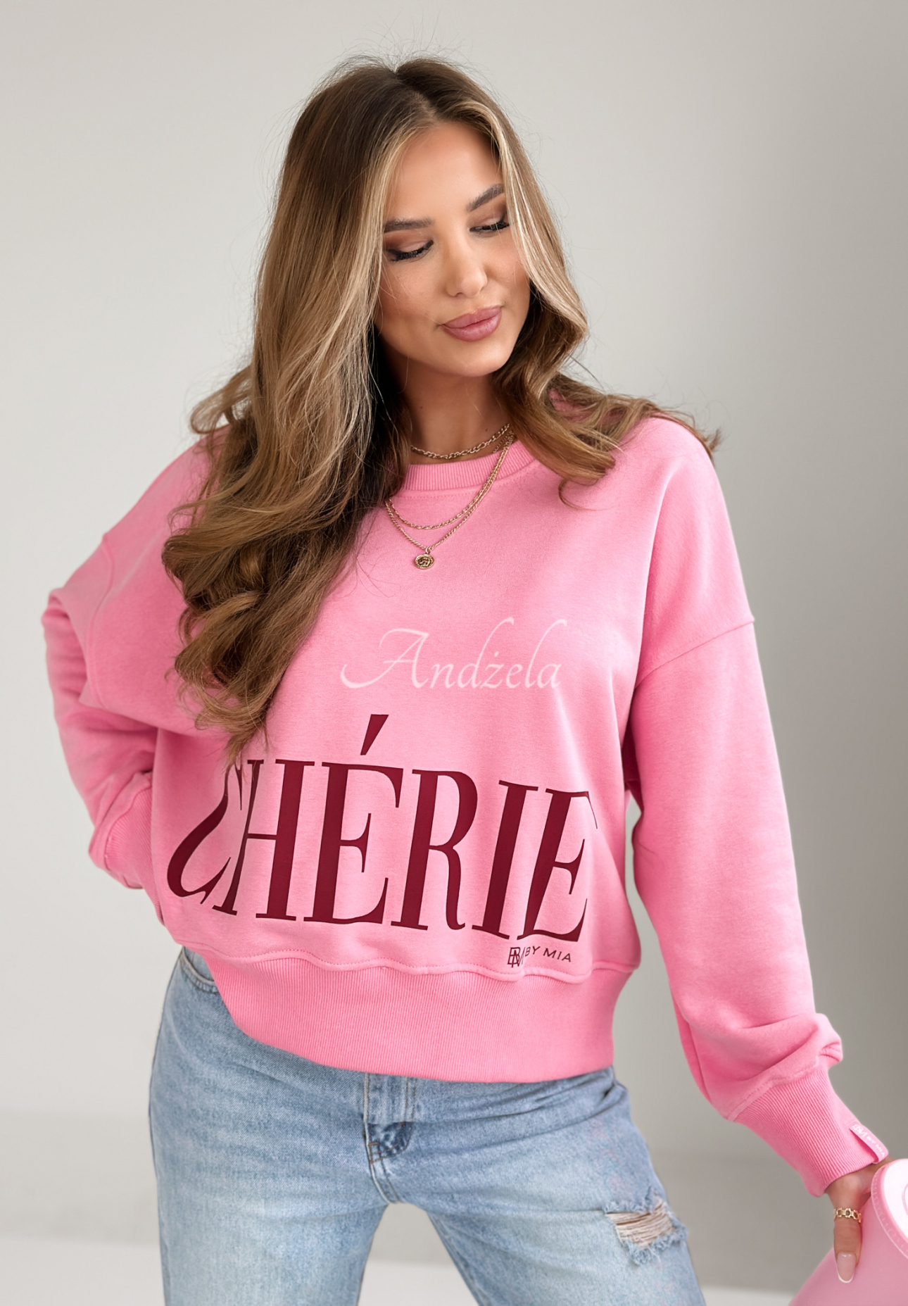 Oversize Sweatshirt mit Print Cherie Rosa