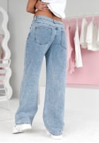 Hose Jeans z haftami Flowers And Stars Blau