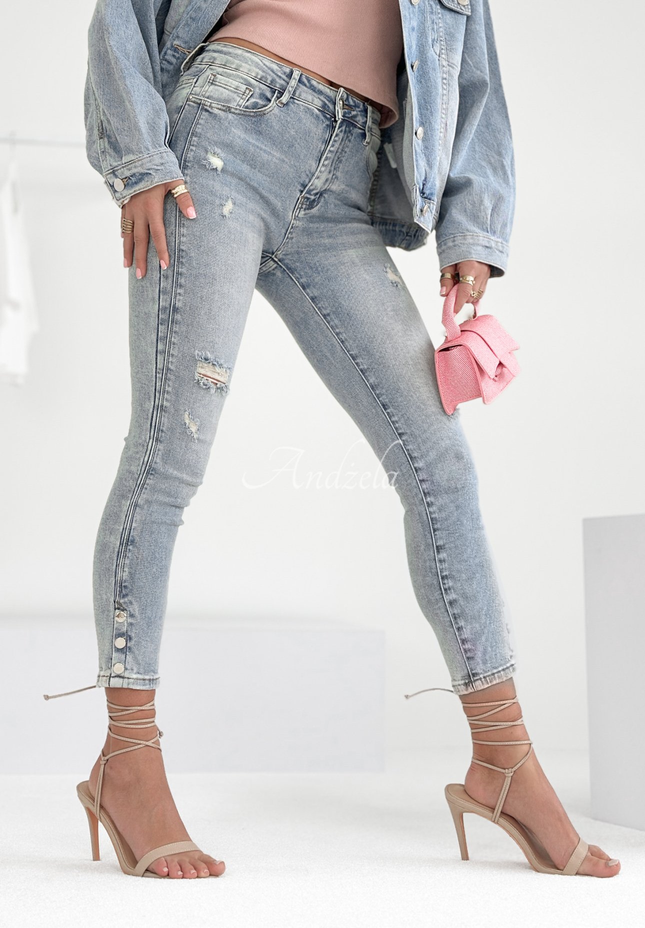 Denim-Hose skinny Never Forgotten Hellblau