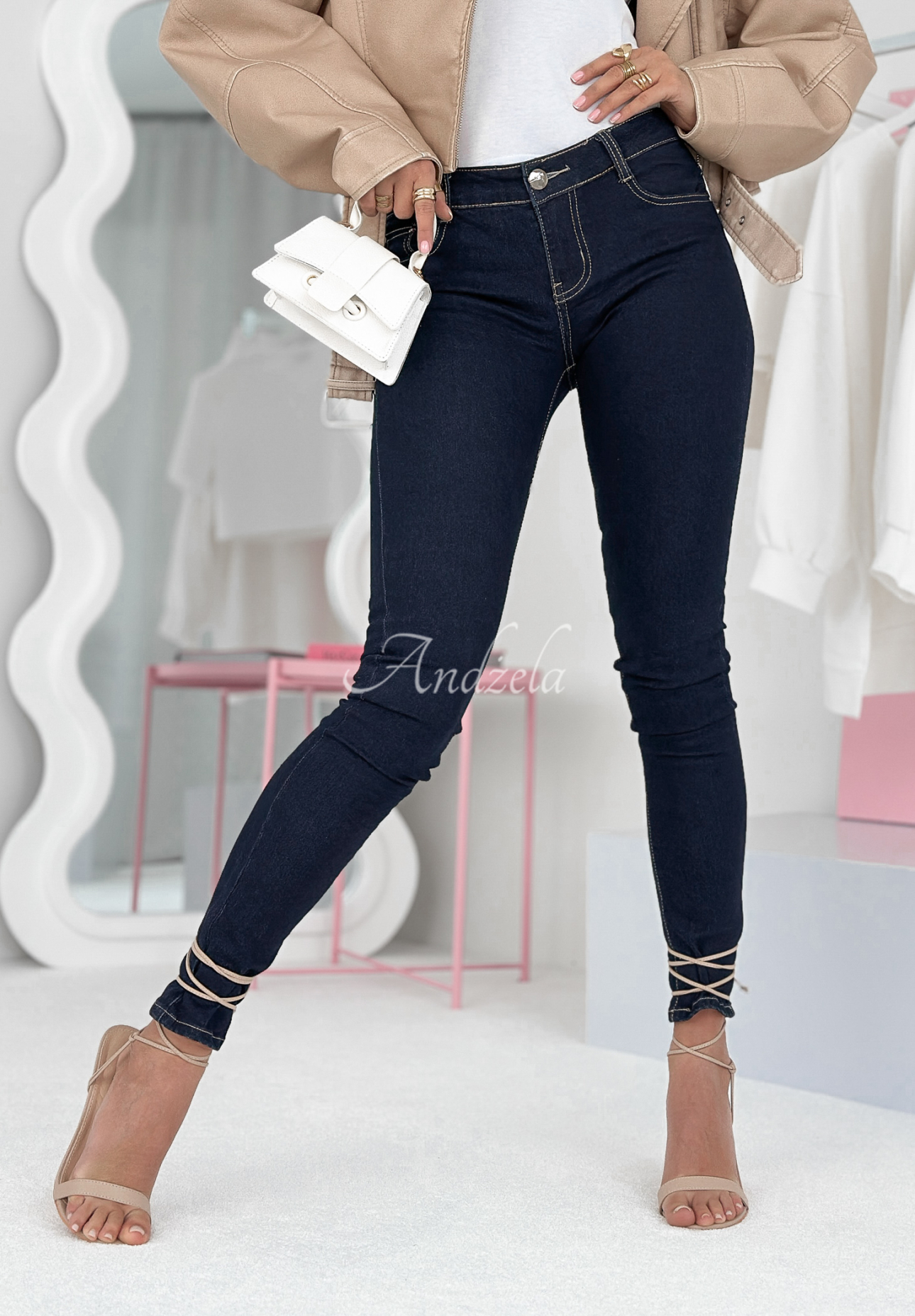 Double Espresso denim skinny pants navy blue
