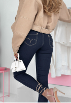Spodnie jeansowe skinny Double Espresso granatowe