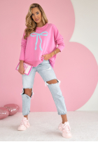 Sweatshirt oversize z kokardką Dear To Me Rosa