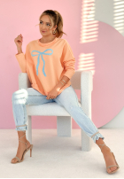 Sweatshirt oversize z kokardką Dear To Me Orange