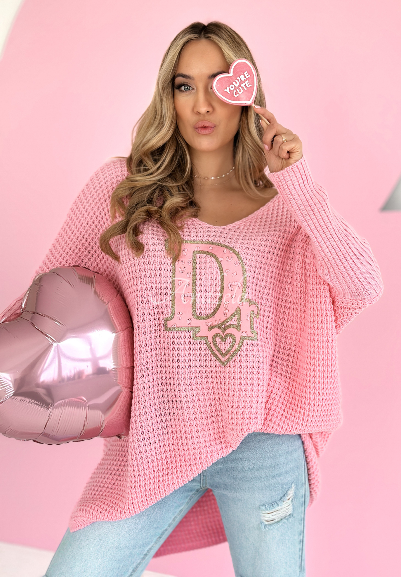 Asymmetrischer Pullover Dr Love Rosa