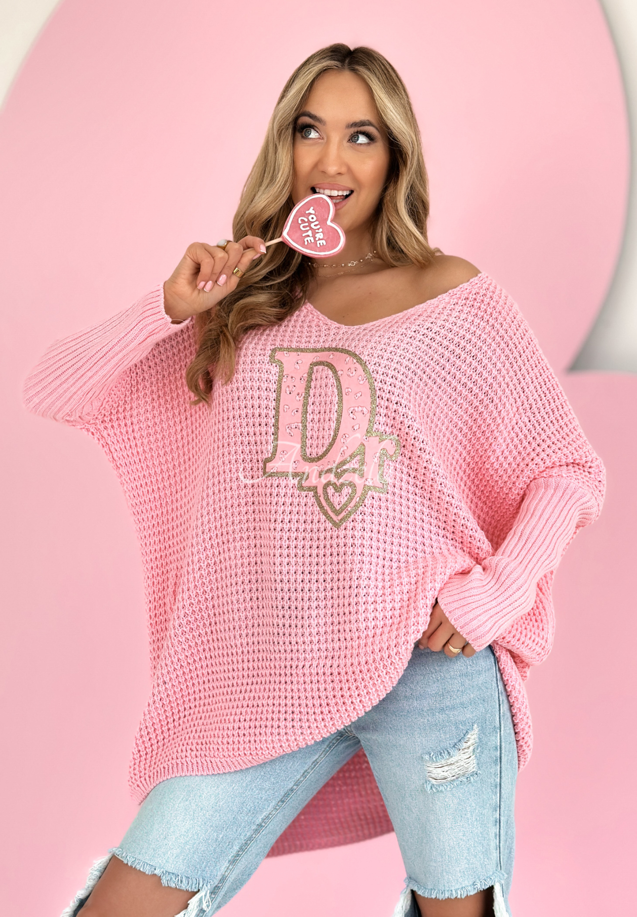 Asymmetrischer Pullover Dr Love Rosa