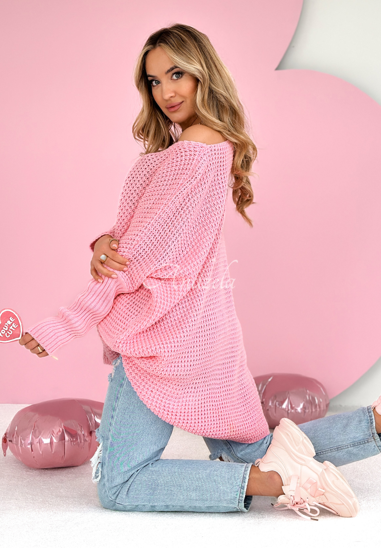 Asymmetrischer Pullover Dr Love Rosa