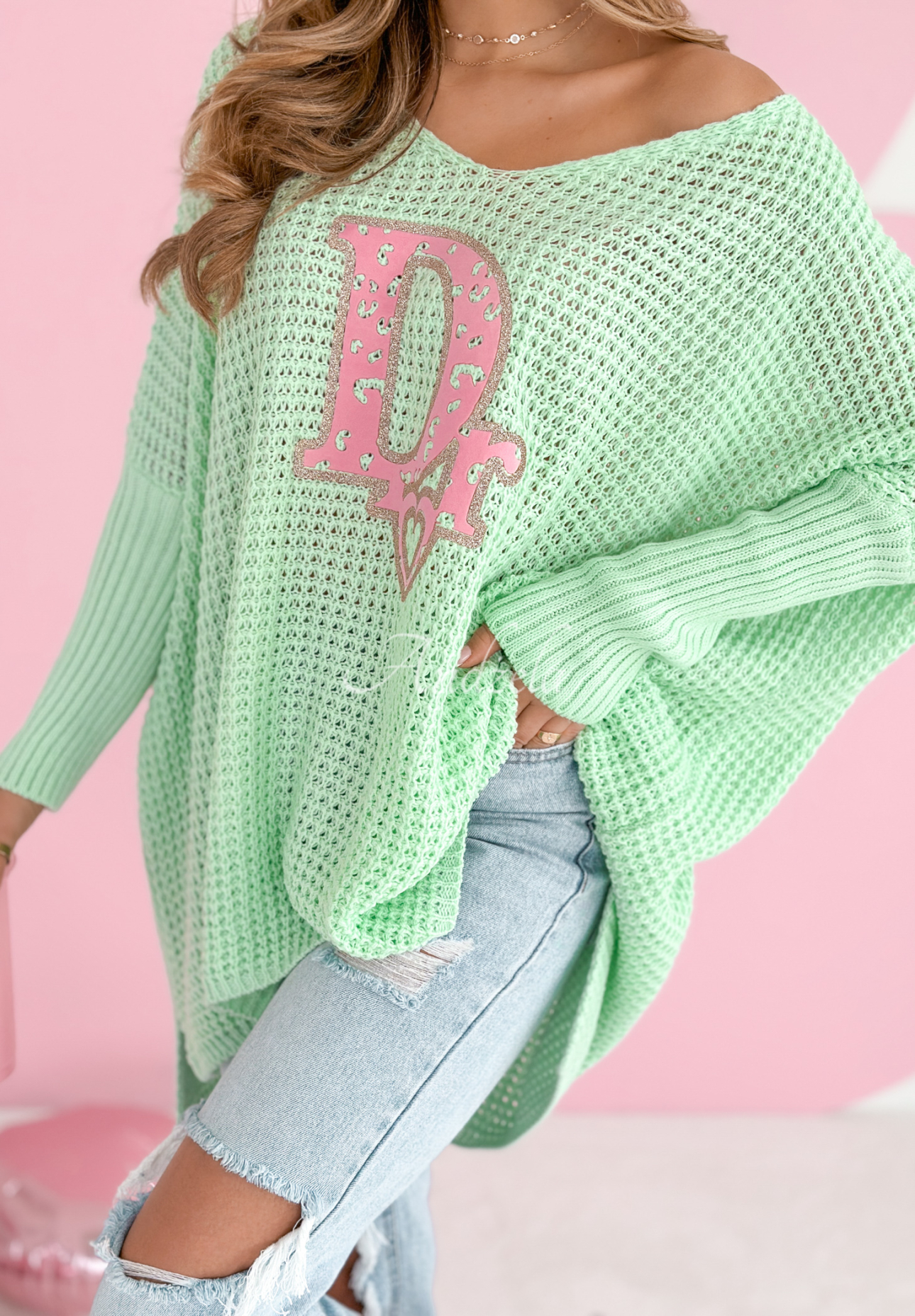 Asymmetrischer Pullover Dr Love Mintgrün