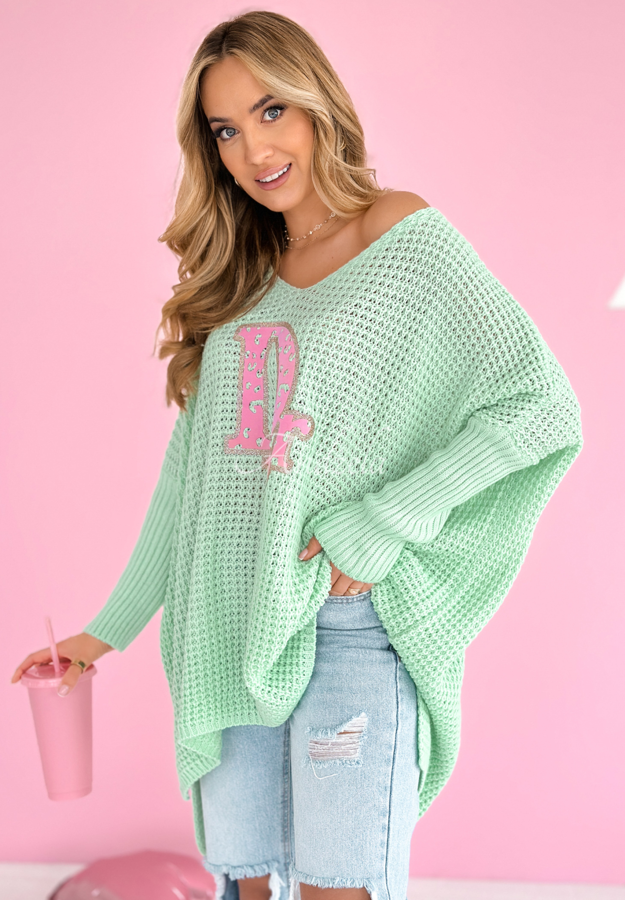 Asymmetrischer Pullover Dr Love Mintgrün