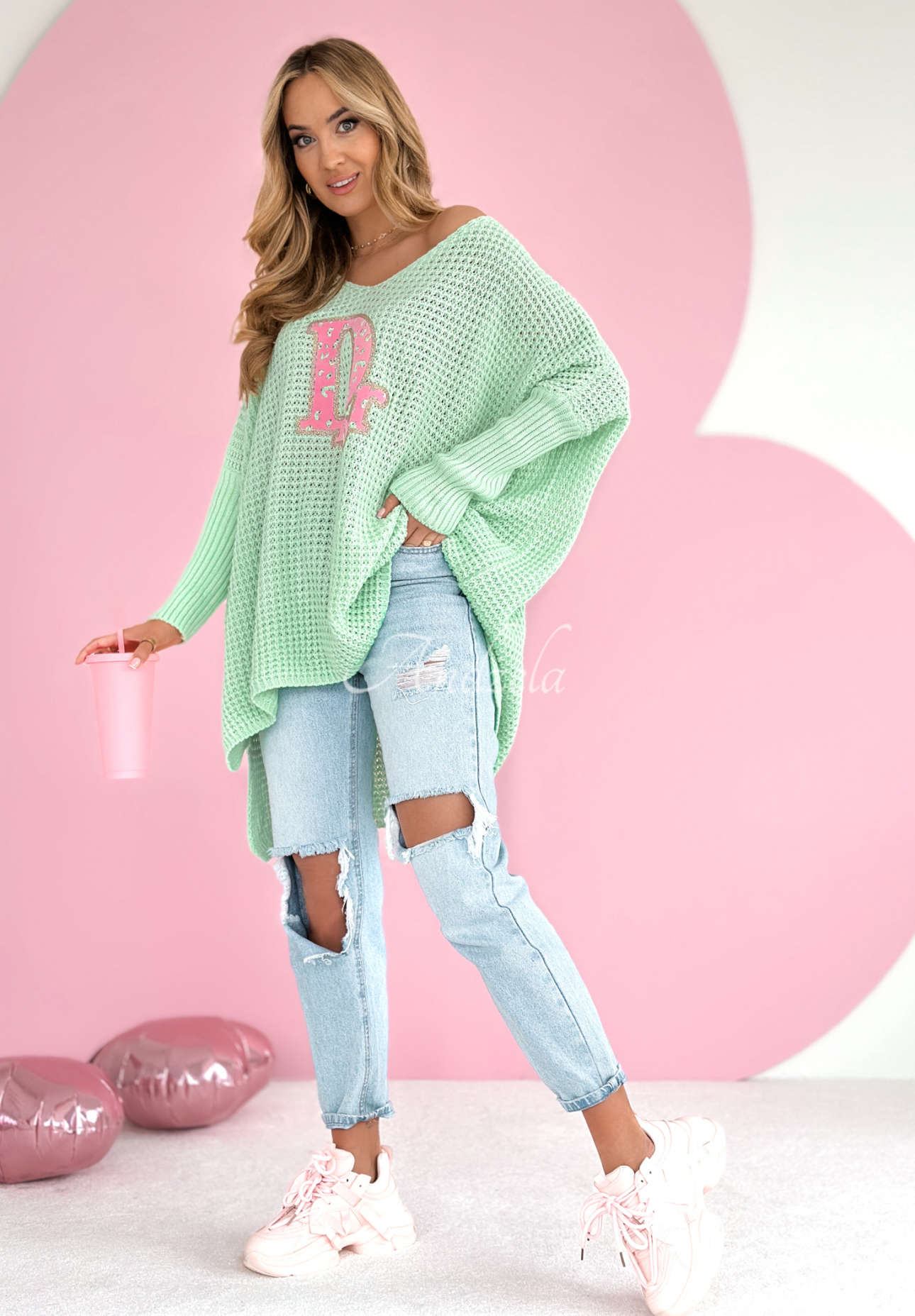 Asymmetrischer Pullover Dr Love Mintgrün