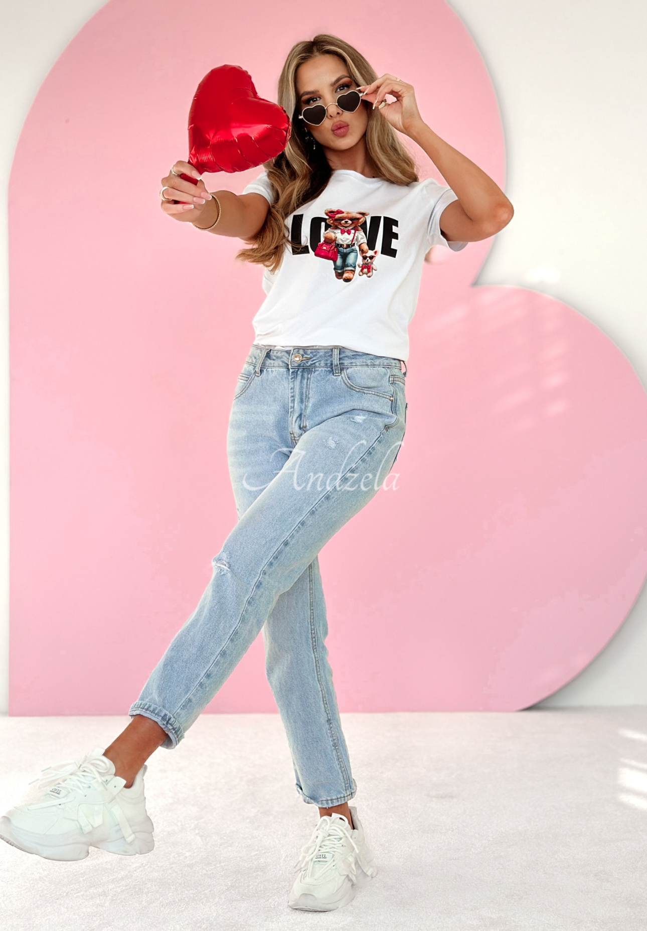 Love Miss Bear print t-shirt white