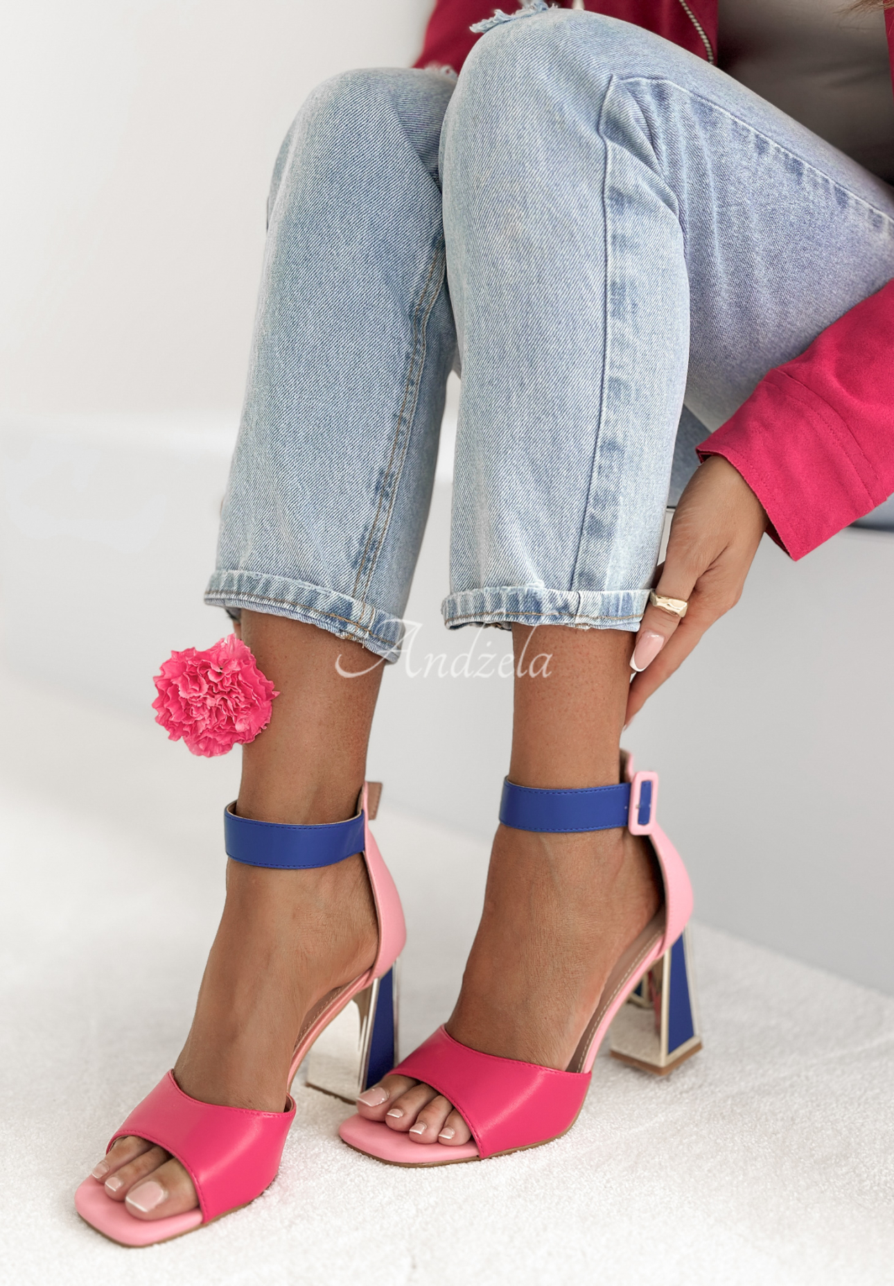 Sandaletten mit Blockabsatz Fall In Love rosa-blau