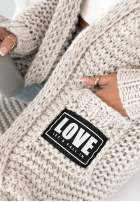 Długi Cardigan oversize Love For Me Grau