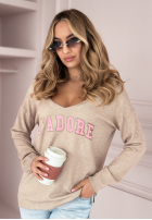 Leicht Pullover z napisem J'adore Beige