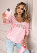 Leicht Pullover z napisem J'adore Rosa