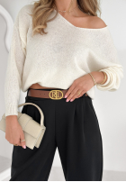 Materiałowe spodnie The First Try czarne