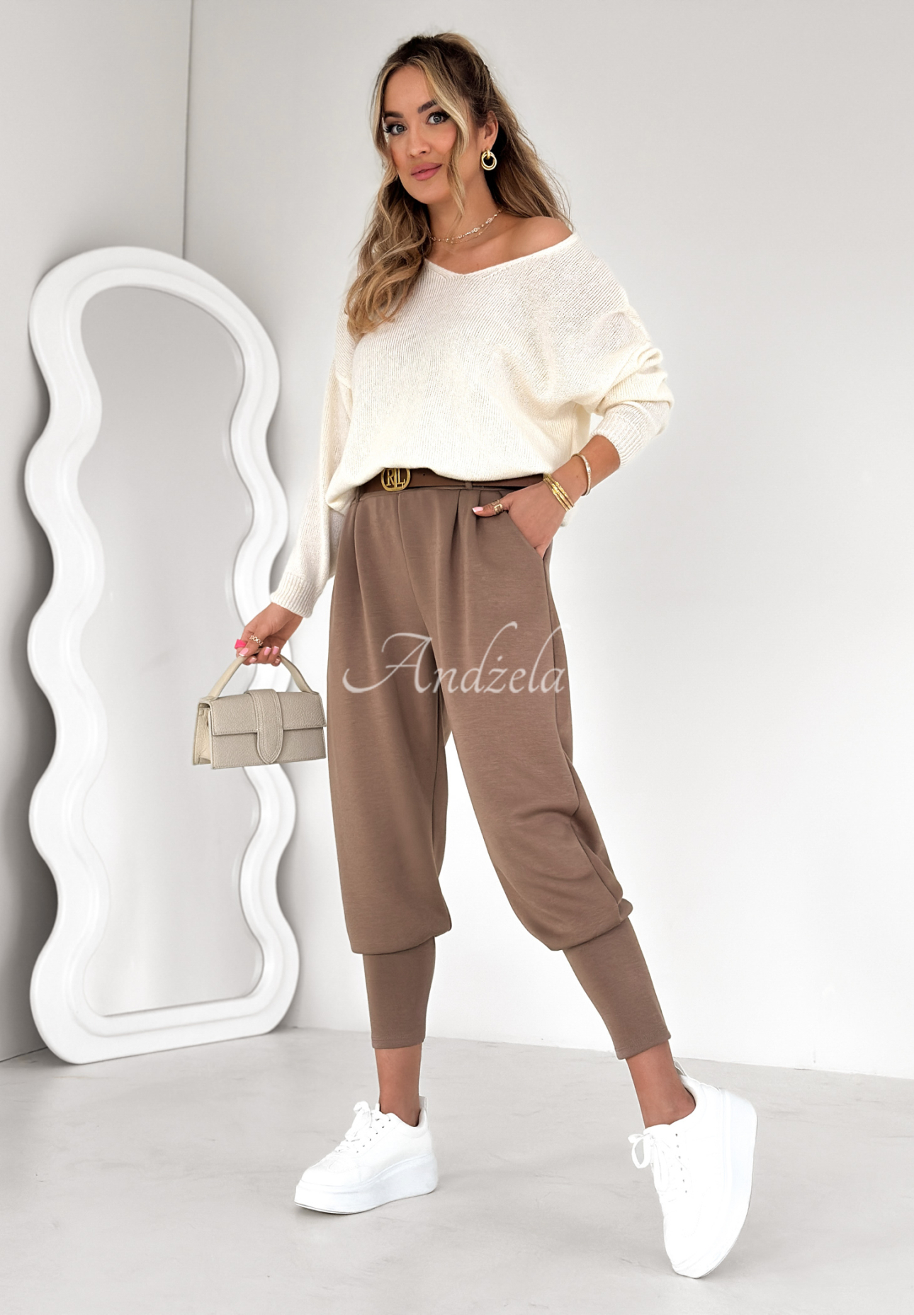 The First Try mocha fabric butter pants