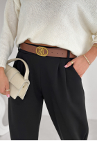 Materiałowe spodnie The First Try czarne