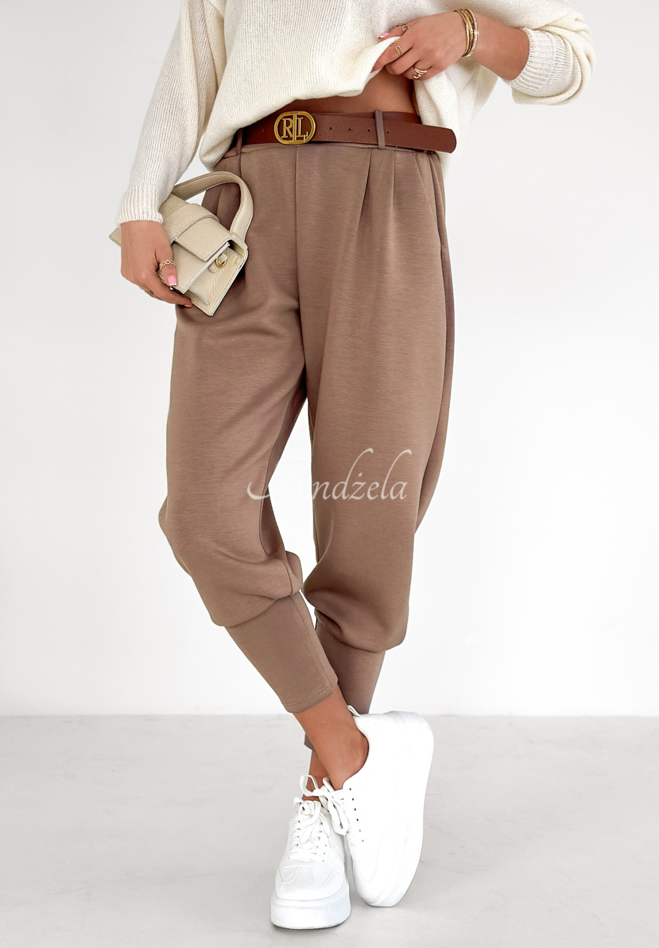 The First Try mocha fabric butter pants